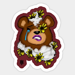 Flowered Teddy (female) Sticker